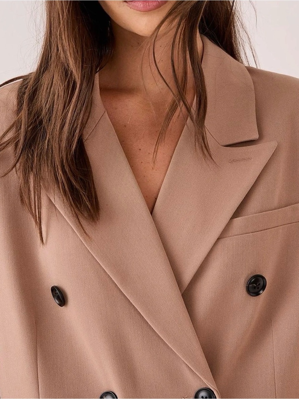 NASTY GAL Taupe Double-Breasted Oversized Blazer Jacket NWT Size 4 - Picture 4 of 5